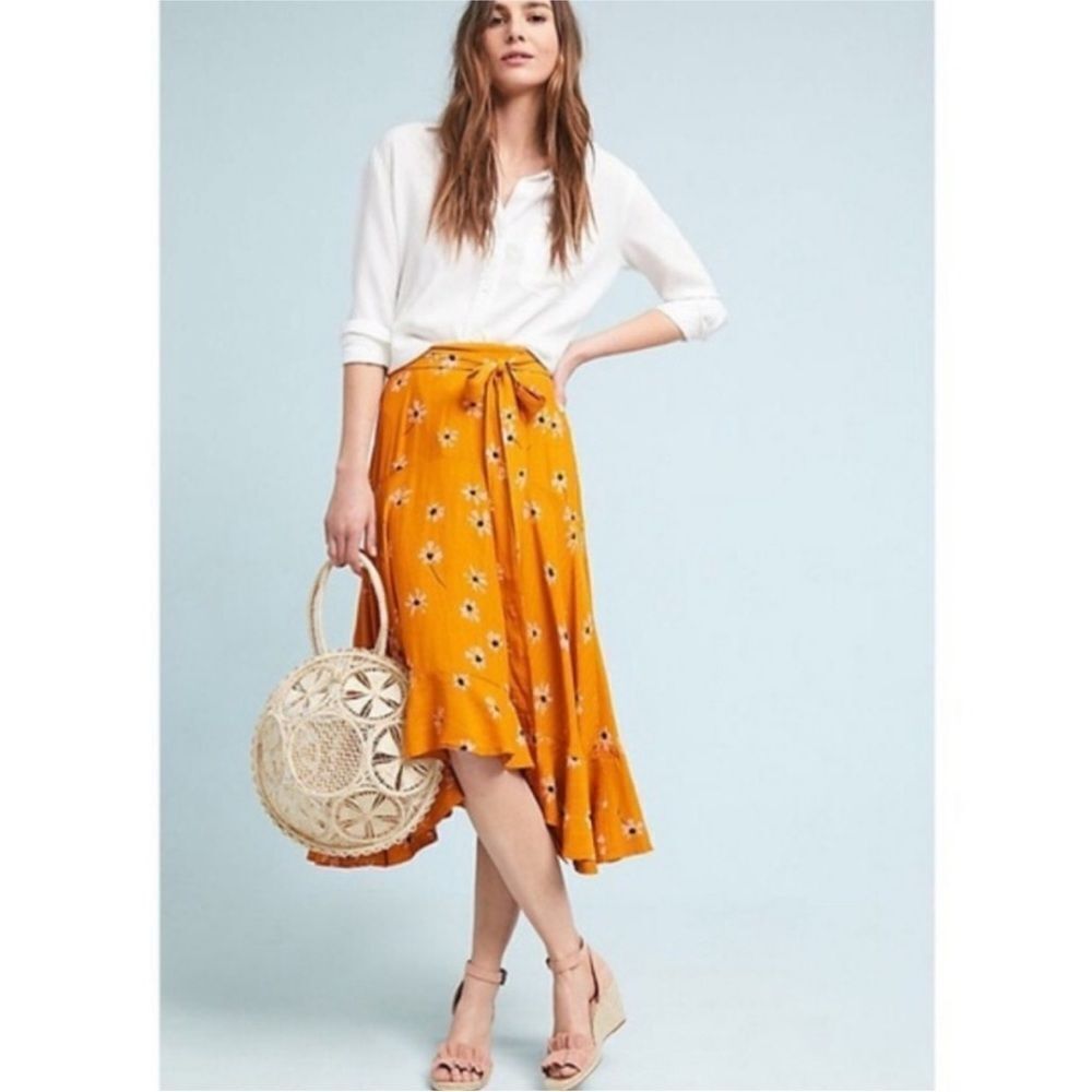 FAITHFULL THE BRAND | Kamares Skirt in Botanical Print Yellow Women’s Size 4